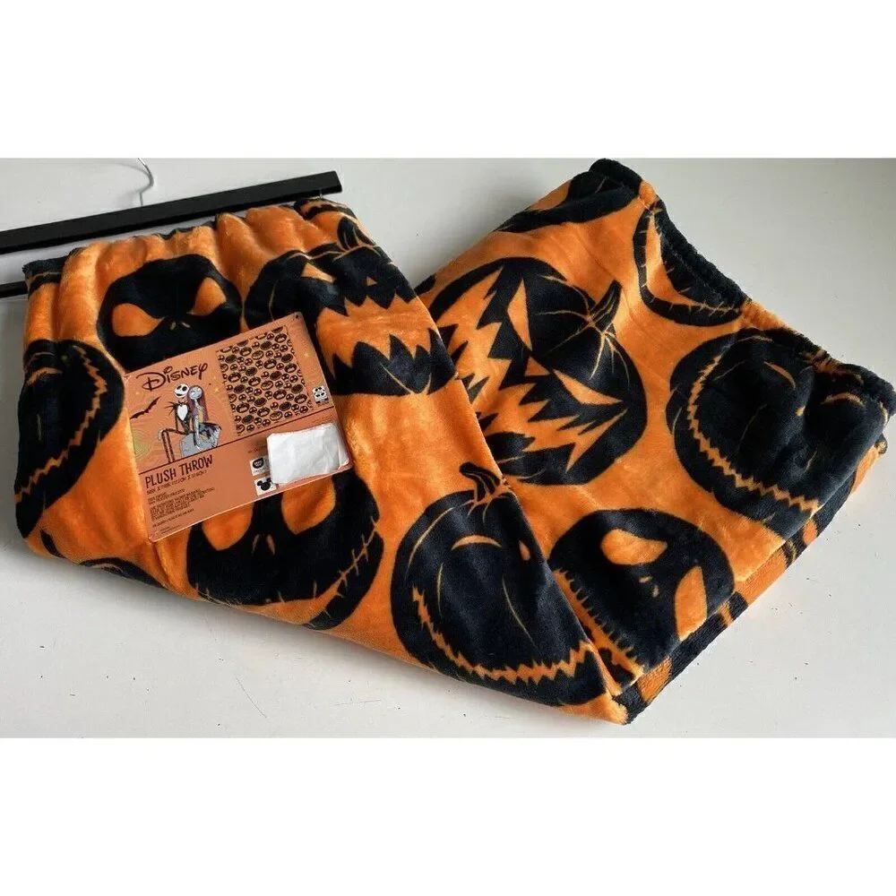 Disney Nightmare Before Christmas 50x70” Throw Blanket Jack O Lantern Halloween‎